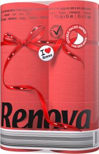 Renova RED LABEL TOILET PAPER 6 ROLLS - RED (3PLY) - PACK OF 1 Toilet Paper Roll