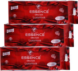 ESSENCE 10 in 1 Red Ultra Soft luxurious Bathroom Tissue Pack of 3 Toilet Paper Roll