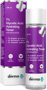 The Derma Co 7% Glycolic Acid Hydrating Toner-Glycolic Acid & Hyaluronic Acid For Exfoliation Men & Women