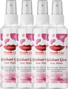 DOUBLE LIPS Herbal Rose Water Spray Set 120 ml of 4 Men & Women