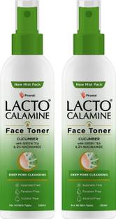 Lacto Calamine Cucumber Face Toner with Green Tea & Niacinamide Cool & Hydrated skin Pack of 2 Men & Women