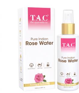 TAC - The Ayurveda Co. Pure Indian Rose Water For Toning & Hydration, Alcohol Free, 100% Ayurvedic Men & Women