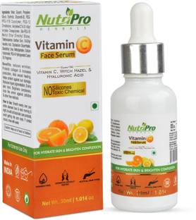 NutriPro Vitamin C Face Serum For Brighten Complexion Enriched With Vitamin C, Hazel Men & Women