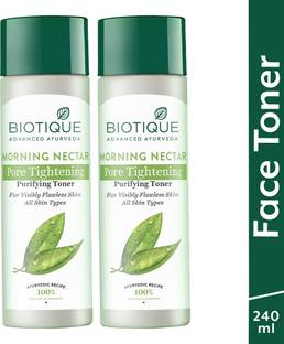 BIOTIQUE Morning Nectar Pore Tightening Brightening Toner | For Visible Flawless Skin| Women