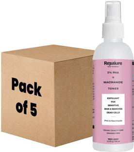 Rejusure PHA 2% + Niacinamide Alcohol Free Face Toner - 100ml (Pack of 5) Men & Women