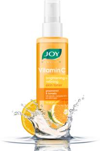 Joy Vitamin C & Natural AHA | Brightening + Refining Toner | With Grapeseed and Tomato | Glycolic Coenzyme Q10 and Witch Hazel | 100% Vegan | Alcohol, Sulphate & Paraben Free Men & Women