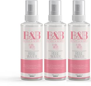 B&B BUNNY & BERRY Premium Quality Rose Water for Men & Women (Pack of 200mlx3) Men & Women