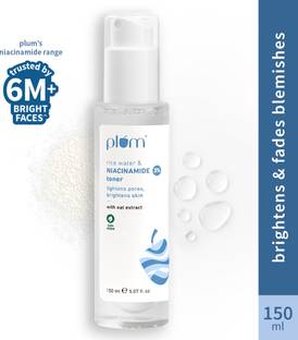 Plum 3% Niacinamide & Rice Water Alcohol-Free Toner, Tightens Pores, Brightens Skin Men & Women