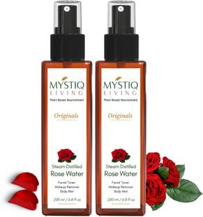 Mystiq Living Rose Water Pure & Natural (Gulab Jal)|Face Toner, Makeup Remover, Pore Cleanser Men & Women