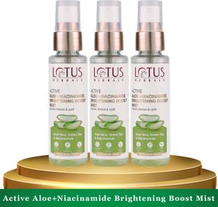 LOTUS HERBALS Active Aloe + Niacinamide Brightening Boost Mist ( Pack of 3 ) ( 50ml * 3 ) Men & Women