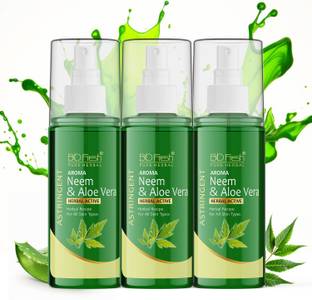 Biofresh Pure Herbal Neem & Aloevera Astringent Reduce Wrinkle,Acne & Dark Spots Men & Women