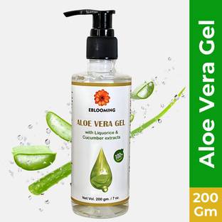 EBLOOMING White Aloe Vera Gel with Liquorice & Cucumber extract for radiant skin for Men & Women