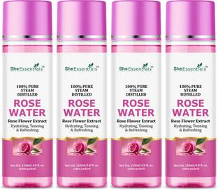 She Essentials 100% Pure Rose Water For Deep Hydration Gulaab Jal, Alcohol Free Men & Women Men & Women