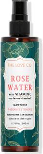 The Love Co. Vitamin C Rose Water Toner For Open Pores Tightening, Glowing Skin Men & Women