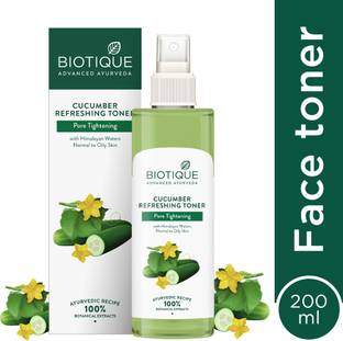 BIOTIQUE Cucumber Pore Tightening Toner|For All Skin Types | Clears & Tightens Pores Men & Women
