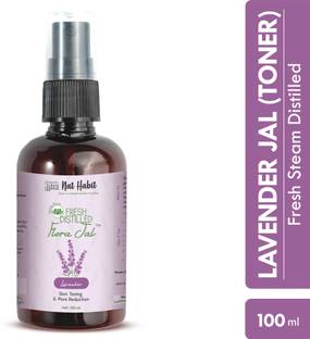 Nat Habit Pure Lavender Jal (Lavender Water) | Toner, Face-Mist, Astringent, Body-Spray | Oil-Control, Acne-Control, Hydration, Face CTM | Ayurvedic, Fresh Made, Steam-Distilled, 100ml (Single Pack) Men & Women