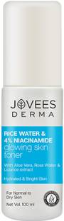 JOVEES Derma Rice Water & 4% Niacinamide Glowing Skin Toner | For Normal to Dry Skin Men & Women