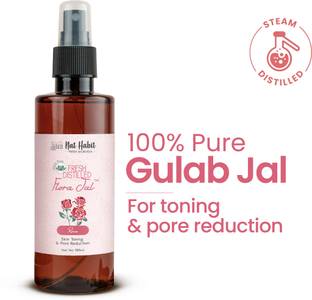 Nat Habit Premium Rose Water, Gulab Jal Spray, Toner For Face & Skin, 100% Natural Men & Women