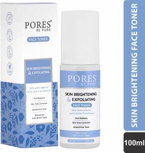 PORES BE PURE Skin Brightening Exfoliating Face Toner Skin Tone Correction Alcohol Free Toner Men & Women