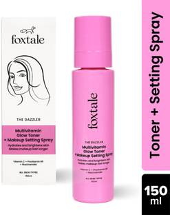 Foxtale Vit C Glow Toner & Makeup Setting Spray with Niacinamide for dewy look Men & Women