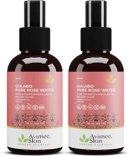 Avimee Herbal Gulabo Pure Rose Water | Toning | In-House Extraction | All Skin Types| 2*110ml Men & Women