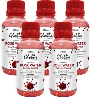 Globus Remedies Ayurvedic Rose Water Facial Toner with Goodness of Saffron, AloeVera, Sandalwood Men & Women