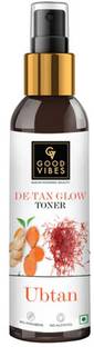 GOOD VIBES De Tan Glow ubtan toner for enhancing Glow 120ml Men & Women
