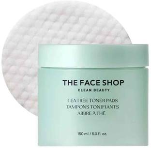 The Face Shop Tea Tree Toner Pads with IP- BHA,PHA & Hyaluronic Acid,for acne & sensitive skin Men & Women