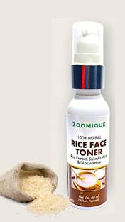 zoomique Rice Face Toner for Glowing skin, Fermented Rice Embryo Extract with flax seed Men & Women