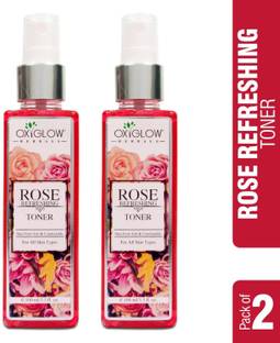 OXYGLOW Rose Skin Toner with rose petal water, mint,glycerine and aloe vera,Pack of 2 Women