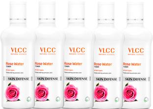 VLCC Rose Water Toner - Tones & Rejuvenates Skin - 100 ml (Pack of 5) Women