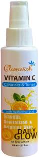 Glamwish Daily Glow Alcohol Free Vitamin C Cleanser & Toner With Aloe Vera & Witch Hazel Men & Women
