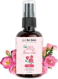 Nat Habit Pure Gulab Jal (Rose Water) | Toner, Face-Mist, Astringent, Body-Spray | Oil-Control, Acne-Control, Hydration, Face CTM | Ayurvedic, Pure & Fresh Made, Steam-Distilled, 100ml (Single Pack) Men & Women