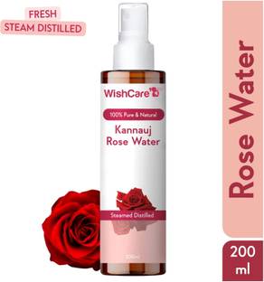 WishCare 100% Pure & Natural Rose Water Spray For Face, Skin & Hair - Steam Distilled - Kannauj Gulab Jal - Skin Toner - Free From Paraben, Alcohol & Chemicals Men & Women