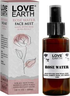 LOVE EARTH Rose Water For Women and men Face Mist Toner Men & Women