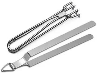 MUKTIDAYA ENTERPRISES Stainless Steel Roti Chimta Tong With Pakkad set -2pcs Stainless steel tong pakkad set 2 30 cm, 12 cm Salad Tongs