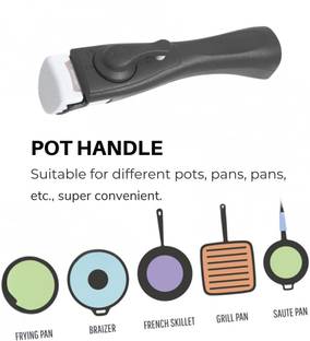 SOFTEL Removable Handle Black / Detachable Pan Handle | All-in-One 20 cm Utility Tongs