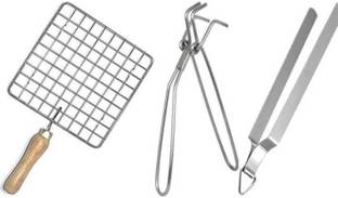 दी एसएफ Roasting grill ss chimta and ss pakkad Jali Roti Roast Grill Papad Roaster With chimta Tong 17 cm रोस्टिंग, यूटिलिटी टोंग सेट