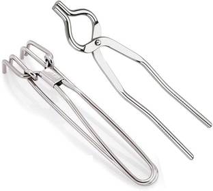 Salasar tong004 Stainless Steel tong(2pcs), Pakkad,Sandasi,Wire Tong,holder,pincers cooking tool 25 cm Serving Tong Set