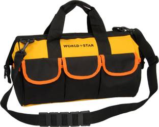 Worldstar 18 pocket 3 round flap yellow & black tool kit bag Polyester Tool Holster