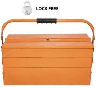 Solitaire HighGrade Free Lock Metal Tool Box With 5 Compartments 4 Trays Handle HomeGarage 5 Compartments 4 Trays HighGrade free lock Metal Tool Box Handle For Home Garage Tool Box with Tray