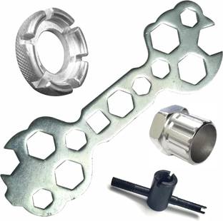 LORWADIYA Cycle Tool Set 13 in 1 Spanner, Spoke Key, Valve and Freewheel Tool Cycling Bicycle Repair Tool Kit