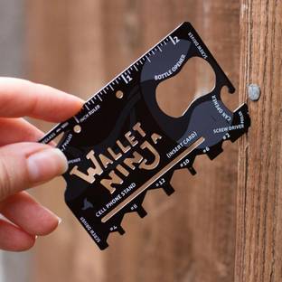 Nexshop Card Tool Black Credit-Card Sized Pocket Tool (18 in 1 Multipurpose) Camping & Hiking Multi Tool Kit
