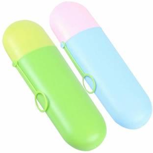Eagean 2 Pcs Toothbrush Toothpaste Travel Container Cases, with Hanger Toothbrush Case