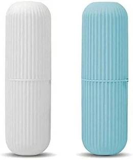 V Bright Capsule Shape Toothbrush Case Holder for Travel (Pack of 2) Toothbrush Case
