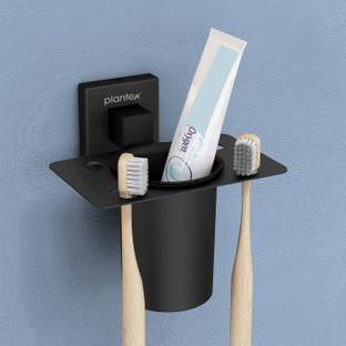 Plantex Aqua Tumbler Holder for Bathroom/Toothbrush Holder/Toothpaste Holder- (APS-502) Stainless Steel Toothbrush Holder