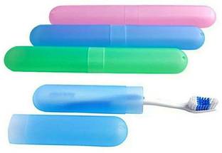 Kitchwish Tooth Brush Holder Tube Cap Cover Protect Case Box Plastic Pack of 4 Plastic Toothbrush Holder