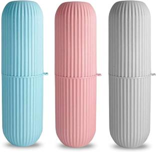 Buy From Best Portable Capsule Shape Travel Toothbrush Toothpaste Case - Holder Toothbrush Case (Pack Of 3) Plastic Toothbrush Holder