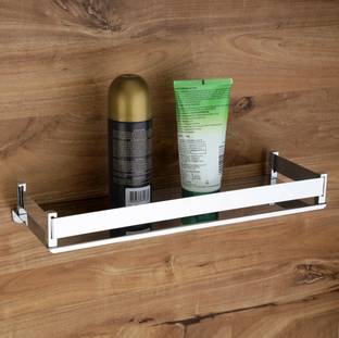 GLOXY Single Layer Bathroom Shelf/Kitchen Shelf/Bathroom Shelf and Rack | Stainless Steel Toothbrush Holder