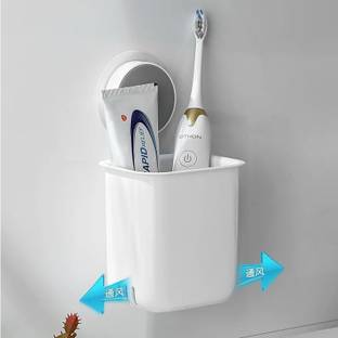 HEXAHOME Wall Mounted Self Adhesive Toothbrush Holder for bathroom kitchen bedroom office Plastic Toothbrush Holder